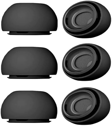 Wiki VALLEY 3 Paar Ohrstöpsel für Airpods Pro 2. Generation und Airpods Pro, Silikon-Ohrstöpsel, Ersatz für Apple Airpods Pro EarBuds mit Geräuschunterdrückung (passt in Ladehülle), S/M/L, Schwarz