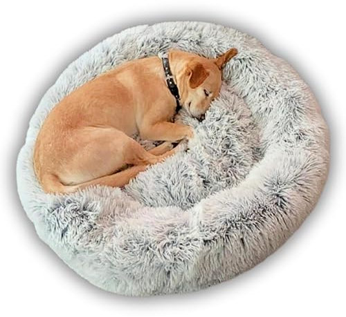 Puppery Wolke 7 Hundebett - Das Original, kuscheliges Hundekissen Hundekorb waschbar (100cm, Hellgrau)