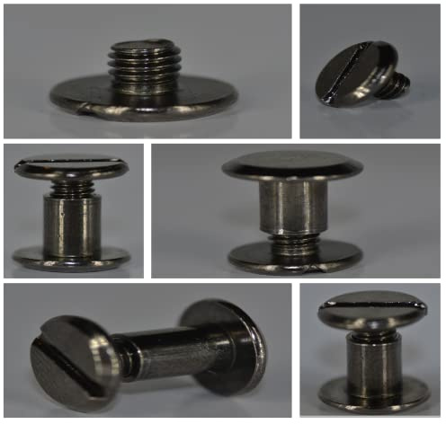 Q-tools® Buchschrauben 5mm – 20 Stück Chicago Schrauben | Gürtelschrauben, Ziernieten & Ledernieten aus Metall | Ideal für Lederbearbeitung, Gürtel, Basteln & DIY-Projekte