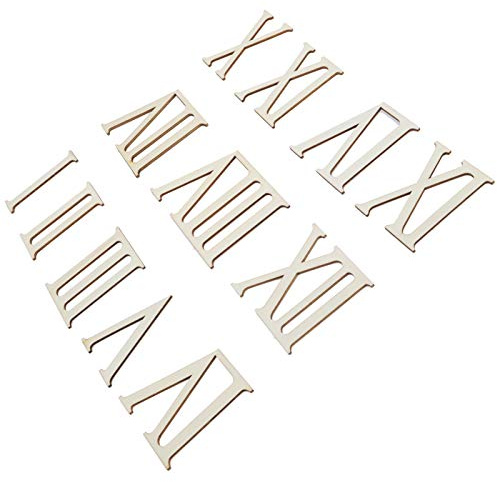 Numeri Romani in Legno Trucioli di Legno Fai da Te, Numeri Romani in Legno 7 Cm, per Arti e Mestieri