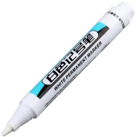 GHYJPAJK White Permanent Acrylic Marker Pens, White Paint Markers for Tyre, Leather, Metal, Wood, Glass, Rocks or Plastic Label, Oil Waterproof