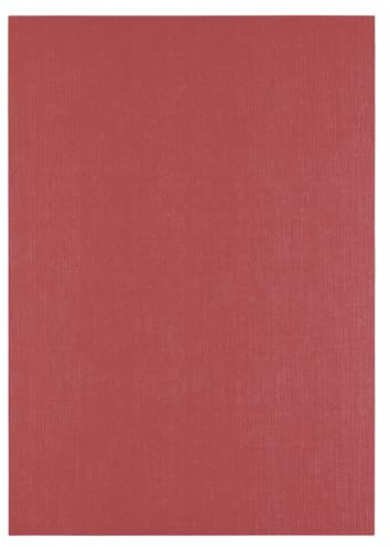 Florence Tonkarton A4-10 St. mit Leinen Struktur Cassis (Rot) 250 g - Scrapbooking Bedarf und Bastelpapier für Kartenbasteln, Scrapbooking und Journaling - Reißfest Buntpapier