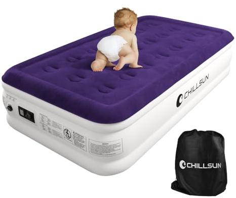 CHILLSUN 190x100x40cm Luftbett Selbstaufblasend 1 Personen mit Elektrischer Pumpe, Luftmatratze Selbstaufblasend, Aufblasbare Matratze Gästebett Klappbar Aufblasbares Bett