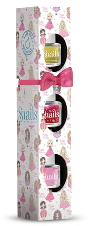 Snails 510393 Kinder Nagellack Geschenkset, Mini Prinzessin 3x5 ml, auf Wasserbasis, abwaschbar, unbedenklich, vegan