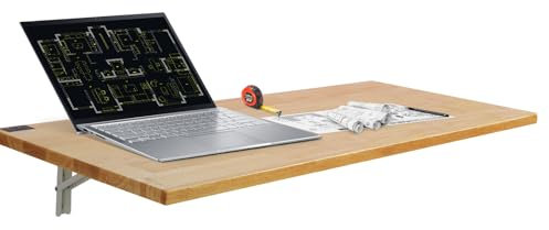 VEVOR Väggmonterat fällbord, 120 cm x 50 cm väggmonterat hängande bladbord, träbord med järnfäste, fällbart skrivbord för små utrymmen, hemmakontor, matsal, tvättstuga, kök, bar