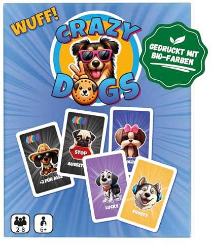 Relaxed Monkey Crazy Dogs – das Mau Mau Kartenspiel für die ganze Familie | für Hundefans und den Spieleabende I als Reisespiel oder Geschenkidee