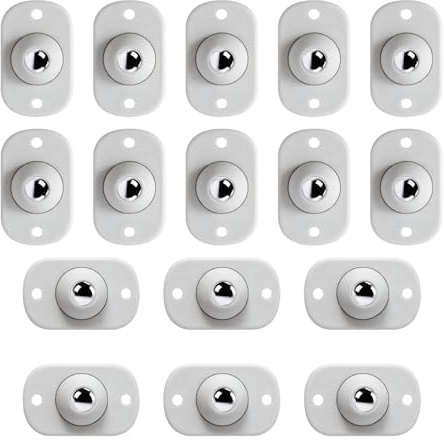 16 Stück kugelförmige Schwenkräder, Basicon Mini-Möbelrollen selbstklebende Lenkrollen 360° Lenkrollen können für Aufbewahrungsbehälter, Haushaltsmülleimer, Möbel, Topfpflanzen usw. verwendet werden