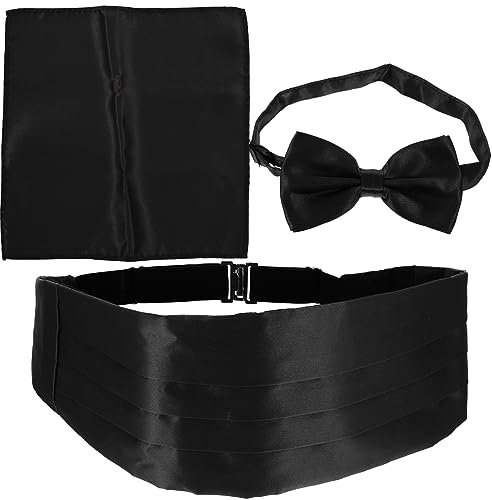 WESIEVYA 1satz Kummerbund Herren Mit Fliege Und Einstecktuch Verstellbar Klassisch Elegant Für Hochzeiten Und Formelle Anlässe Einfarbig Hautfreundliches Material