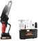Mini tronçonneuse avec batterie de 15,24 cm avec 1 batterie de 1,5 Ah et 2 chaînes, 3500 tr/min, scie à élaguer, batterie pour sécateur, élagueur, coupe bois, orange