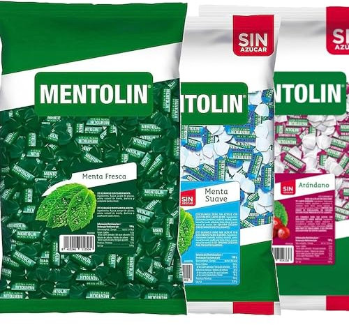 MENTOLIN PACK 3 Kg caramelos duros Menta Fresca & Menta Suave & Arandano