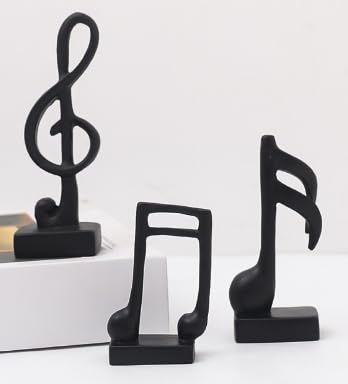 Yunjuhop 3 Estatuas Modernas de Notas Musicales, Mesa de Eventos de Fiesta, Decoración Hecha a Mano para Soporte de TV, Estante de Libros y Baño