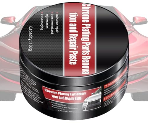 Generisch Chrompaste - Chrom Shine Politur | 100 g Metallpoliermasse, Anschließung von Automobilen, Reparaturmittel für Türgriffe, Fensterstreifen, Rost- und Anlaufentferner
