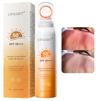 Mineral Sunscreen Spray SPF 50, 360° Mist, Broad-Spectrum UVA/UVB Protection, Lightweight & Non-Greasy, Travel Size Sunscreen Spray for Face & Body, Water & Sweat Resistant，5.07oz/150ml (1 pack)