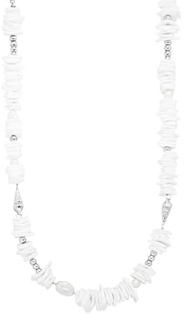 Purelei Wela Kette – Wasserfester Schmuck mit echten Perlen & Muschelstücken, verstellbar (40/45 cm)