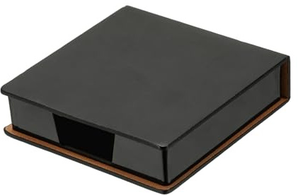 PATIKIL Soporte De Notas Adhesivas De Cuero, Dispensador De Blocs De Notas De 4x4, Organizador De Notas Y Tarjetas De Visita Para Escritorio, Hogar, Oficina, Libros Y Cuadernos, Negro
