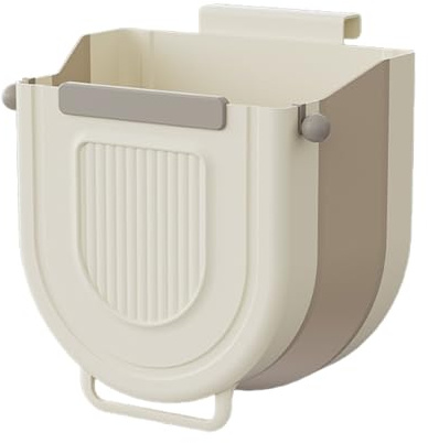 Bncxdc Cubo de basura de cocina, cubo de basura de alimentos, plegable, para colgar, montado en la pared, para cocina, camping, armario, baño, oficina, coche, dormitorio (blanco, 10 L)