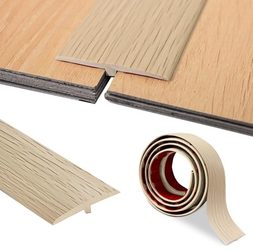Übergangsprofil T Profil, Übergangsleiste Selbstklebend 5cmx100cm, Übergangsleiste Boden für Türschwellen und Verbindungsböden von Laminatdielenfliesen