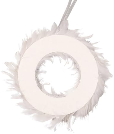 TüRkräNze Weiße Feder Ostern Kranz Hause Kranz Feder Glowing Ornamente Wand Hängen Ostern Lieferungen Herbstdeko HäNgend (A, 30cm)