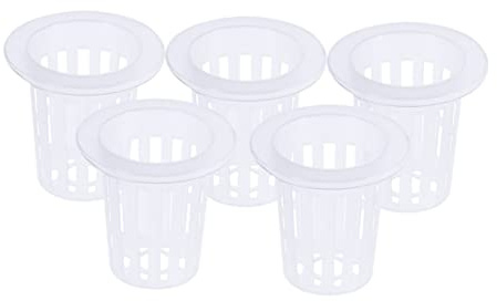 YARNOW 30pcs Slotted Mesh Plastic Net Pots for Hydroponics Soilless Culture Vegetable Net Cup Baskets with Wide Lip UV Resistant for Aquaponics Orchids Gardening