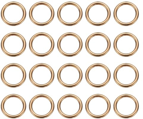 QUARKZMAN 20 Stück 15mm O-Ring Schnallen Zinklegierung Galvanisierte Rundring Schlaufenring für Hardware Taschen Gürtel Bastel DIY Zubehör (Gold)