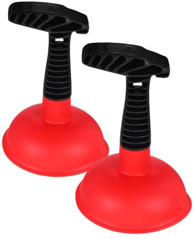 DECOMELODY 2 Stück Kleine Rohrreiniger mit Ergonomischem Griff Starke Saugglocken für Badewanne Waschbecken und Küchenspüle Vielseitige Haushaltspumpen zur Effektiven Abflussreinigung Rot