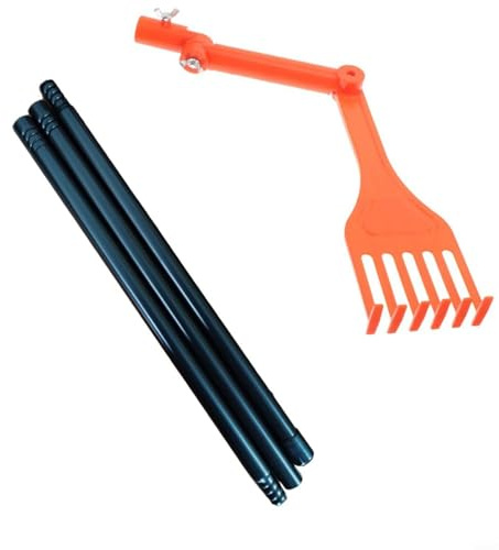 Mini rastrello per la pulizia di grondaie e tetti con testa regolabile per accedere a punti stretti e rimuovere detriti (b)