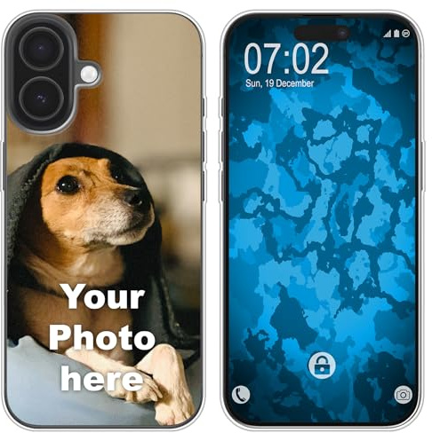PhoneNatic personalisierte Handyhülle für iPhone 17 Custom Case transparent zum selbst gestalten mit eigenem Foto Bild Text individuell