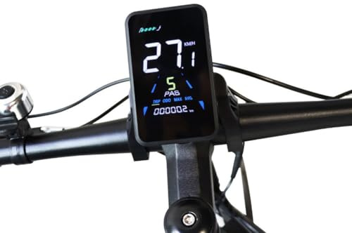 RichVibe Elektrisch für Fahrrad LCD Display Armaturenbrett für Fahrradtacho und Kilometerzähler Monitor, für Dual-Sensor-Tracking mit Glas-Bildschirm, Schwarz, 12,5 x 10,5 x 9 cm