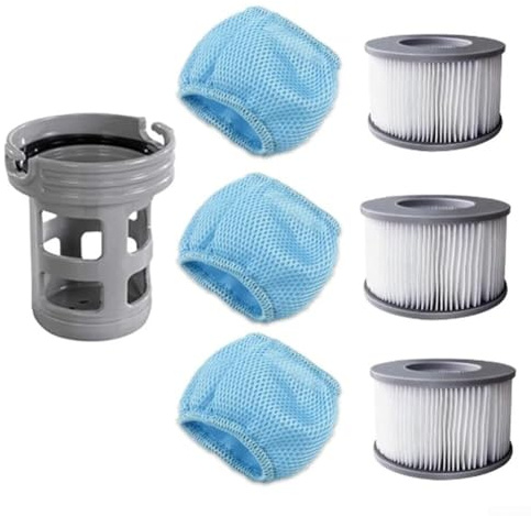 Miweba Kit de filtration de rechange avec support de filtres en PVC et sacs en maille pour piscine gonflable et spas