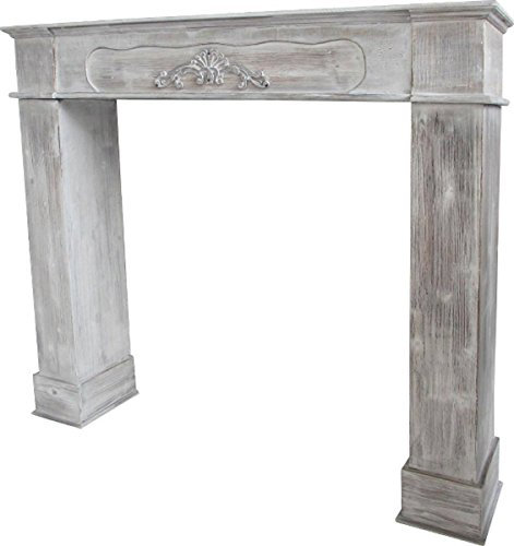 Casa Padrino Landhausstil Kaminumrandung Antik Graubraun 108 x 23 x H. 98 cm - Handgefertigte Kaminumrandung im Shabby Chic Look