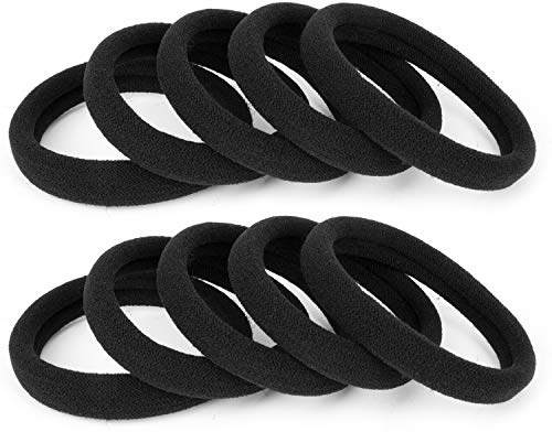 100PCS Large Cotton Ponytail Holders, Seamless Hair Ties, Elastics Hair Bands No Damage for Thick, Heavy and Curly Hair, 2 Inch Diameter by BAOLI