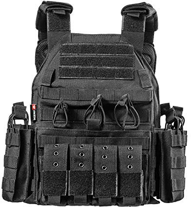 WLXW Chaleco Táctico Al Aire Libre Chaleco Táctico de Campo Multiusos Equipo Deportivo Equipo Táctico,Negro