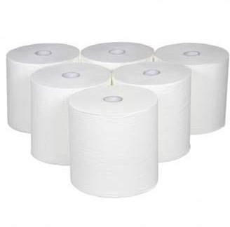 Essuie main - Distributeur essuie main - Recharge Serviette papier distributeur - Essuie-tout - Essuie-mains Rouleau - 2 plis gaufrés - FORGO Ecolabel - Pure ouate blanc - Colis 6 rouleaux