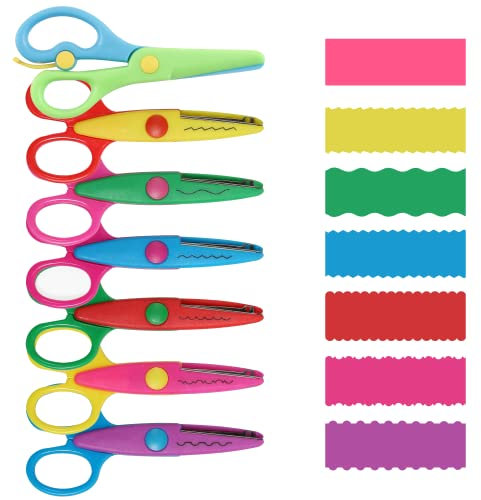 Bastelschere, 7 Stück, Zickzack-Schere für Stoff, Vorschultraining, Kunstunterricht