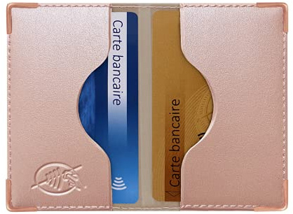 Color Pop® Porte-Cartes bancaires Anti-RFID - Fabrication française - Anti-piratage - Protection des données bancaires (Rose- PVC Métal) - 9,7 x 6,5 x 0,5 cm