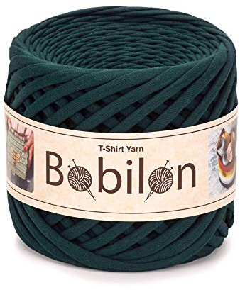 T-Shirt-Garn zum Häkeln, Stricken, Makramee-Projekte, 100% Baumwolle, umweltfreundlich, Qualitätsgarn mit einer konstanten Dicke von 5–7 mm, Ultramaringrün | Feines Bändchengarn für präzise Makramee- & Häkelarbeiten – Ultramarine Green, ideal für filigrane Projekte