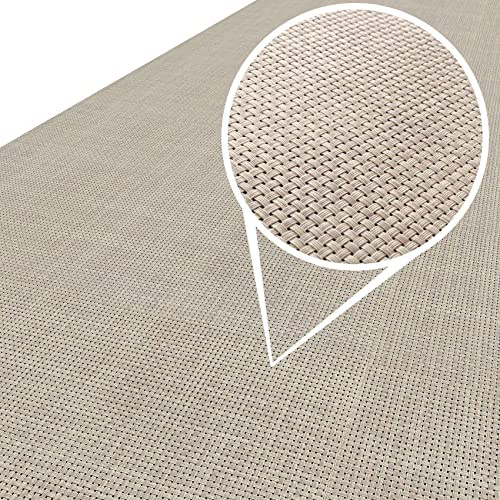ANRO Läufer In-/Outdoor Teppich wasserfest Balkon Teppich auch für Balkon und Terasse Flur Bodenmatte wetterfest Sand Creme Abwaschbar 200 x 100cm