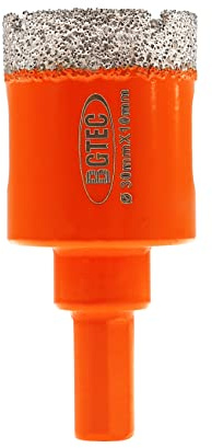 BGTEC Dry Diamond Core Drill Bit, 30mm Vacuum Brazed Hole Saw with Triangle Shank for Porcelain Tile Ceramic Granite Marble Masonry