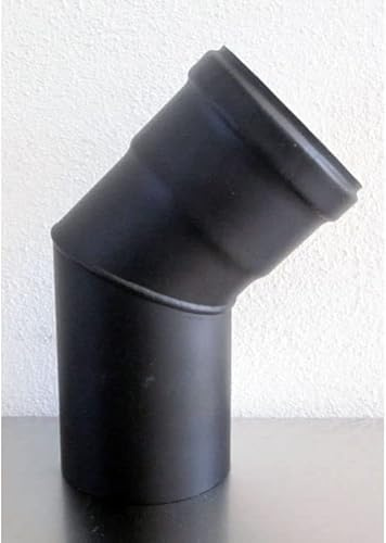 Kurve 45° schwarz für Pelletofen Ellenbogen Schornstein (Ø 80)