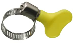 14-Pack Yellow Stainless Steel Metal Hose Clamps, Adjustable Thumb Screw Key-Type Clamps, 58''-1'' (16-25mm) Size, 8mm Bandwidth, Ideal for Plumbing, Automotive, and Machinery Applications