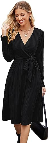 Newshows Vestito a Maglione per Le Donne Signore Vestito Invernale Maglione Lavorato a Maglia Abiti Neri per Gli Ospiti di Nozze