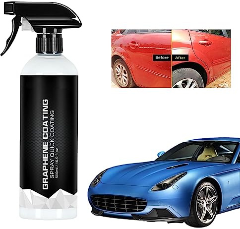 Pratvider Spray per rivestimento auto in ceramica – Spray rapido con protezione – Rivestimento grafene spray per trattamento auto, 500 ml per auto, barca, moto