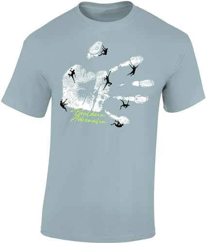 Baddery Kletter T-Shirt Herren - „Bouldern Adrenalin“ | Bouldern Shirt - Climbing & Outdoor Motiv