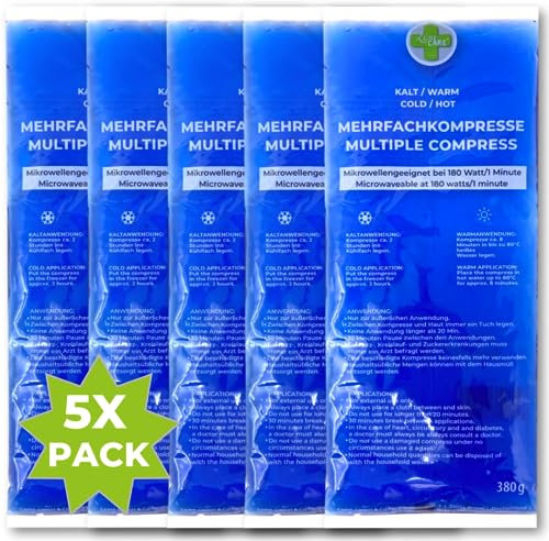 LisaCare kalt warm Kompresse groß - 5x Kühlpads groß - Kühlpack 29x12cm - Kinder Kühlpads Gel - Sofort Kühlpack für Insektenstiche, Prellungen & weiteren Verletzungen