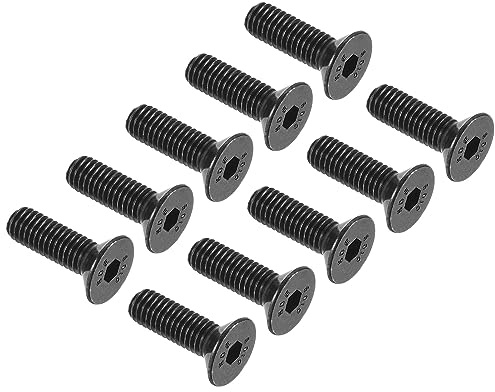 QUARKZMAN M5 x 16mm Hex Sockel Flachkopf Senkschrauben x 50STK. 10.9 Legierter Stahl Sockel Kopf Kappe Schrauben für Maschinen und Möbel, [Schwarz]