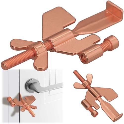 2 PCS Upgraded Portable Door Lock,Home Security Door Locker Travel Lockdown Locks for Additional Safety and Privacy Protion for Home Hotel School Apartment (Rose Gold)