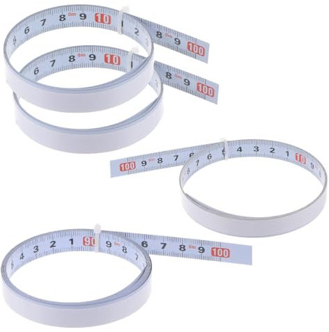 4 pièces Mètre à Ruban en Acier au Carbone Auto-adhésif, 1 Mètre Mètre Ruban Auto-adhésif, pour Mesurer des Objets Verticaux Tels Que des Établis (Avant, Arrière, Centrage)
