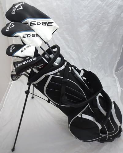 2024 Callaway Tall Mens Complete Golf Set Driver, Wood, Hybrid, Irons, Odyssey Putter Stand Bag Regular Flex +1 Length, Black, White, Blue