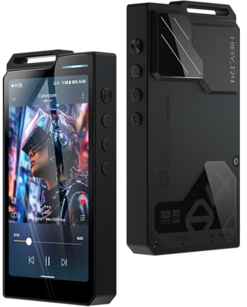HiBy R4 Android-MP3-Player mit Bluetooth und WLAN, integriertes 4DAC-Android12, unterstützt Wiedergabe, DSD, PCM, MQA mit 4,4 mm balem 32 G Speicher (Schwarz)