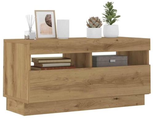 vidaXL TV-Schrank mit LED-Leuchten Artisan-Eiche 80x35x40 cm